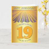 19 Year Sober Anniversary | Golden Ray 12 Step  Karte (Gelbe Blume)