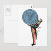 19C Onkel Sam mag Silber Postkarte (Vorne/Hinten)