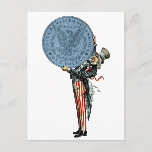 19C Onkel Sam mag Silber Postkarte (Vorderseite)