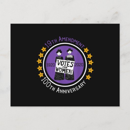 19th Amendment XIX Suffragette 100 yrs Anniversary Ankündigungspostkarte (Vorderseite)