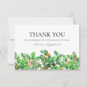 19th Birthday Holly December Birth Flower Custom Dankeskarte (Vorderseite)