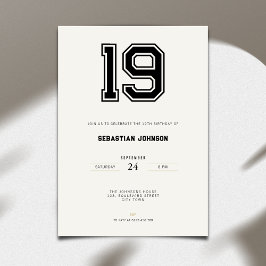 19th Birthday Invitation - Minimal Sport Style Einladung