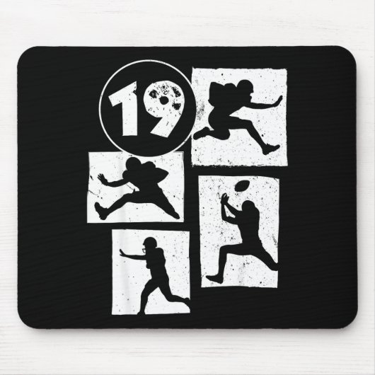 19th Birthday Retro American Football 19 Years Old Mousepad (Vorne)