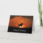 19th Happy Birthday Card with Horse Karte (Vorderseite)