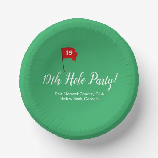 19th Hole Pub Party-Schale Pappteller (Vorderseite)