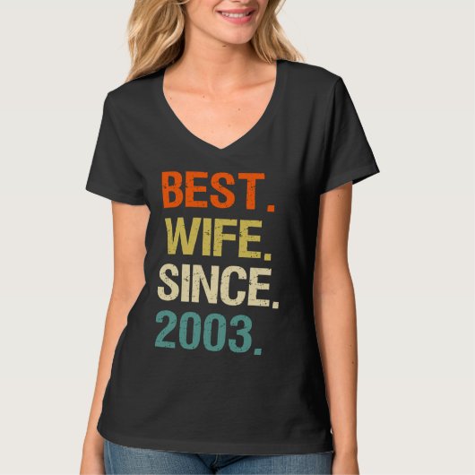 19th Valentine Anniversary for Her Best Wife Since T-Shirt (Vorderseite)