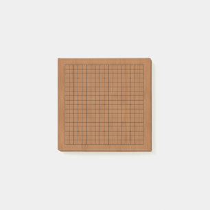 19x19 Miniatur-Goban braune Holzmaserung Post-it Klebezettel