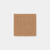 19x19 Miniatur Goban Brown Wood Grain Post-it Klebezettel (Vorderseite)
