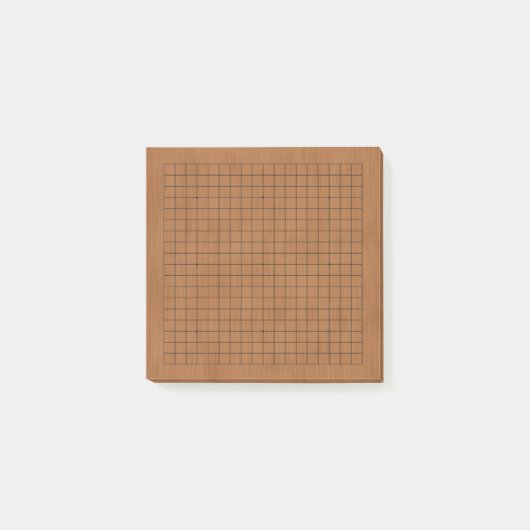 19x19 Miniatur Goban Brown Wood Grain Post-it Klebezettel (Vorderseite)