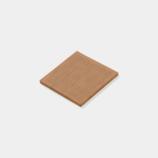 19x19 Miniatur Goban Brown Wood Grain Post-it Klebezettel (angewinkelt)