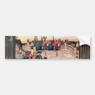 1. 日 本 橋, 広 重 Nihonbashi, Hiroshige, Ukiyo-e Autoaufkleber
