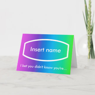 1.000.000.000 Sekunden Karte (personalisierte Vord