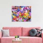 1.000 Origami-Krane 20" x 16" gepackte Canvas Leinwanddruck (Insitu (Wohnzimmer))