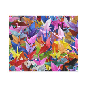 1.000 Origami Kräne 20" x 16" wickelten Leinwand