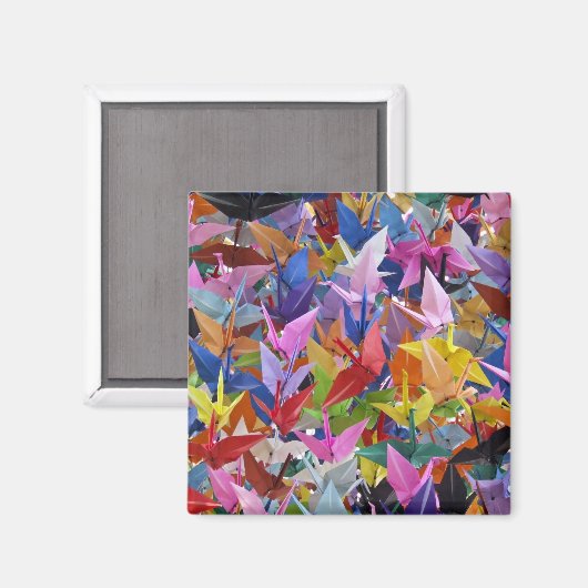 1.000 Origami Paper Cranes Foto Magnet (Vorderseite/Rückseite)