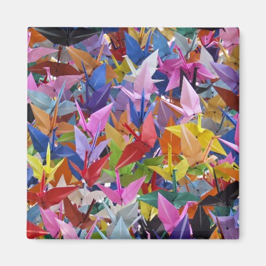 1.000 Origami Paper Cranes Foto Magnet (Vorne)