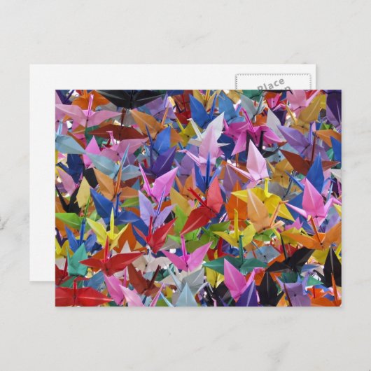 1.000 Origami Paper Cranes Postkarte (Vorne/Hinten)