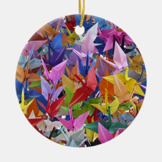 1.000 Origami Papierkran-Verzierung Keramik Ornament (Vorne)