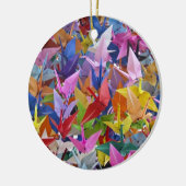 1.000 Origami Papierkran-Verzierung Keramik Ornament (Links)