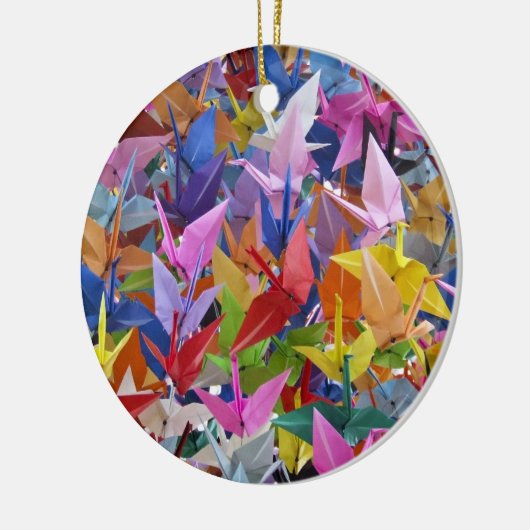 1.000 Origami Papierkran-Verzierung Keramik Ornament (Links)