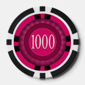 $1.000 Zuhause Turnier Classic Fuschia schwarz Pokerchips (Vorderseite)