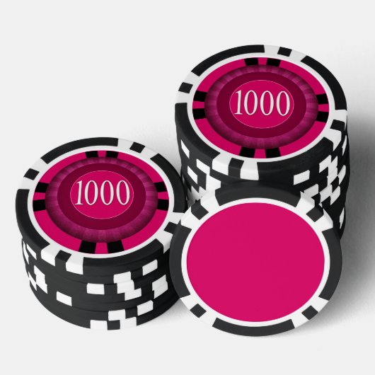 $1.000 Zuhause Turnier Classic Fuschia schwarz Pokerchips (Stapel)