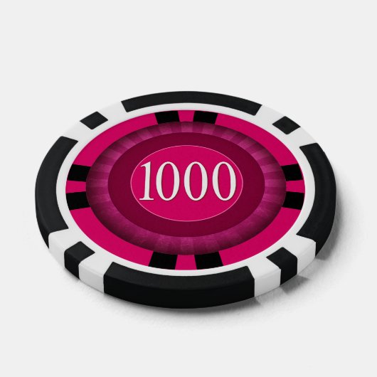 $1.000 Zuhause Turnier Classic Fuschia schwarz Pokerchips (Einzeln)