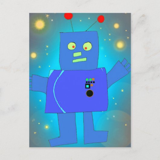 1-01 Roboter Postkarte (Vorderseite)