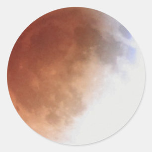 1:06 morgens der Mondeklipse (13) am 15. April Runder Aufkleber