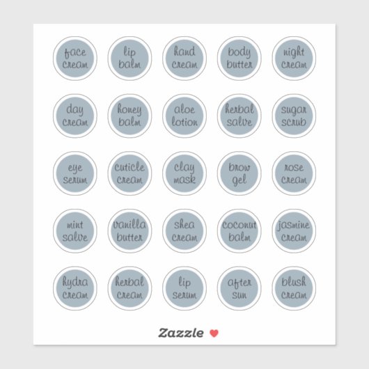 1.14" Dusty Blue Custom Cosmetic Jar Cream Balm St Aufkleber (Blatt)