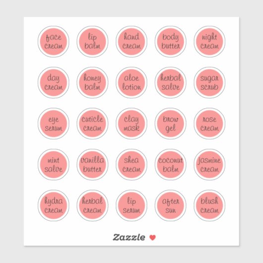 1,14" Korallencreme Aufkleber (Blatt)