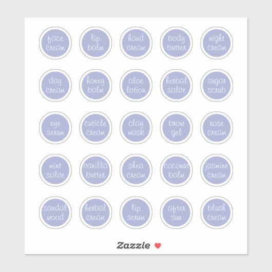 1.14" Lavendel Maßgeschneiderter Mini-Kosmetikjar Aufkleber (Blatt)