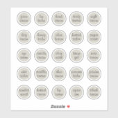 1.14" Silber Birch individuell anpassbarer Mini Ko Aufkleber (Blatt)