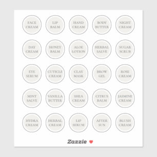 1,14" Weiße anpassbare Kosmetikdose Creme Balm Aufkleber