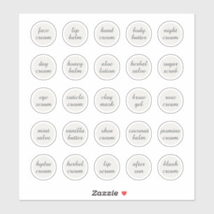 1,14" Weiße anpassbare Kosmetikdose Creme Balm Aufkleber