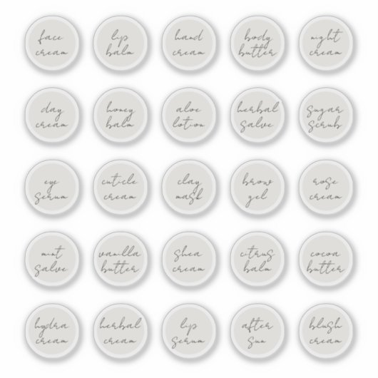 1,14" Weißer, individuell anpassbarer Kosmetikkorb Aufkleber (Vorderseite)