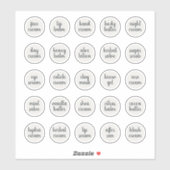 1,14" Weißer, individuell anpassbarer Kosmetikkorb Aufkleber (Blatt)