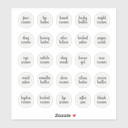 1,14" Weißer, individuell anpassbarer Kosmetikkorb Aufkleber (Blatt)