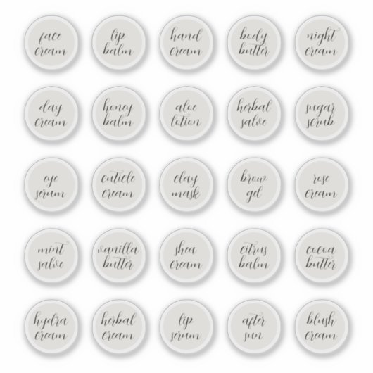 1,14" Weißer, individuell anpassbarer Kosmetikkorb Aufkleber (Vorderseite)