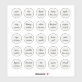 1,14" Weißer, individuell anpassbarer Kosmetikkorb Aufkleber (Blatt)