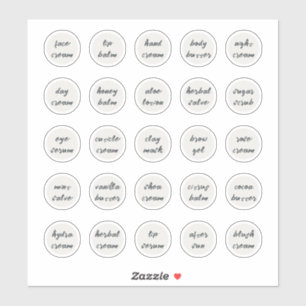 1,14" Weißer, individuell anpassbarer Kosmetikkorb Aufkleber