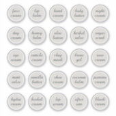 1,14" Weißer, individuell anpassbarer Kosmetikkorb Aufkleber (Vorderseite)