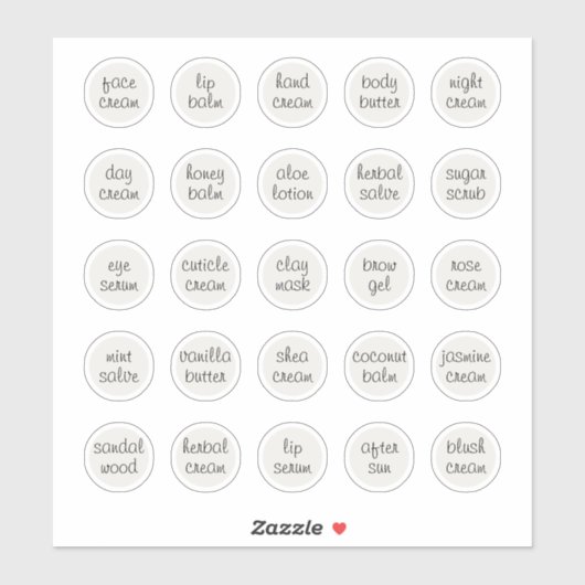 1,14" Weißer, individuell anpassbarer Kosmetikkorb Aufkleber (Blatt)