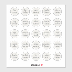 1,14" Weißer, individuell anpassbarer Kosmetikkorb Aufkleber