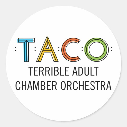 1 1/2" Classic Round TACO Stickers (20), glänzend (Vorderseite)