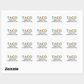 1 1/2" Square TACO Stickers (20), glänzend (Blatt)