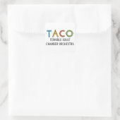 1 1/2" Square TACO Stickers (20), glänzend (Tasche)