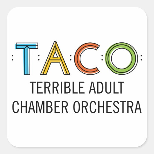 1 1/2" Square TACO Stickers (20), glänzend (Vorderseite)