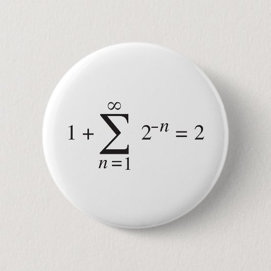 1 + 1 = 2 _Summierungsanmerkung Button (Vorderseite)