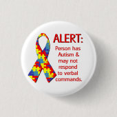 (1 1/4") Autismus-Alarm 1 Button (Vorderseite)